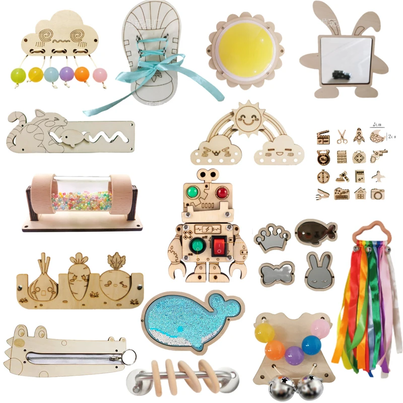 บอร์ดว่างมอนเตสซอรี่ทำมือไม้อุ - Montessori Wooden Busy Board Toddler บทวิจารณ์และราคา